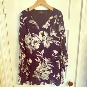 Lulus long sleeve floral mini shift dress size S